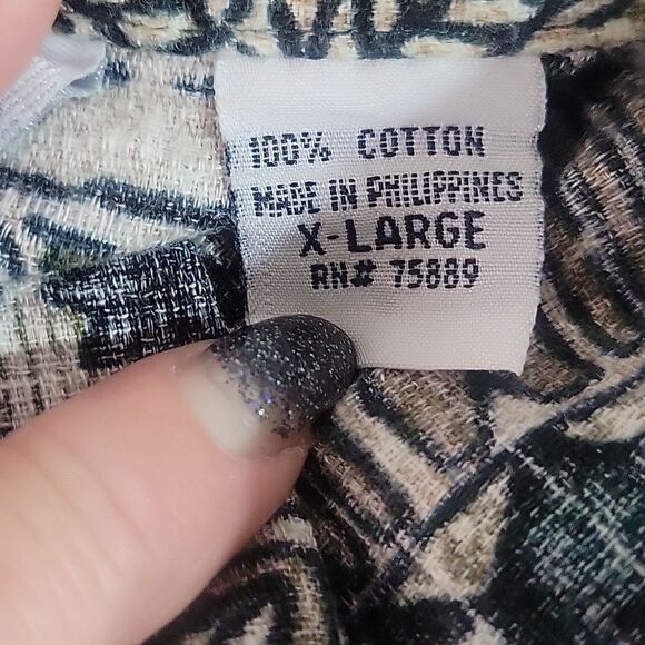 GOOD VIBES TROPICAL PRINT SHORT SLEEVE BUTTONED CASUAL SHIRT SZ XL - Picture 4 of 4